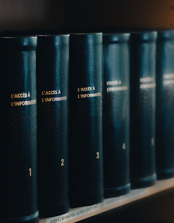 Series of law books on a shelf