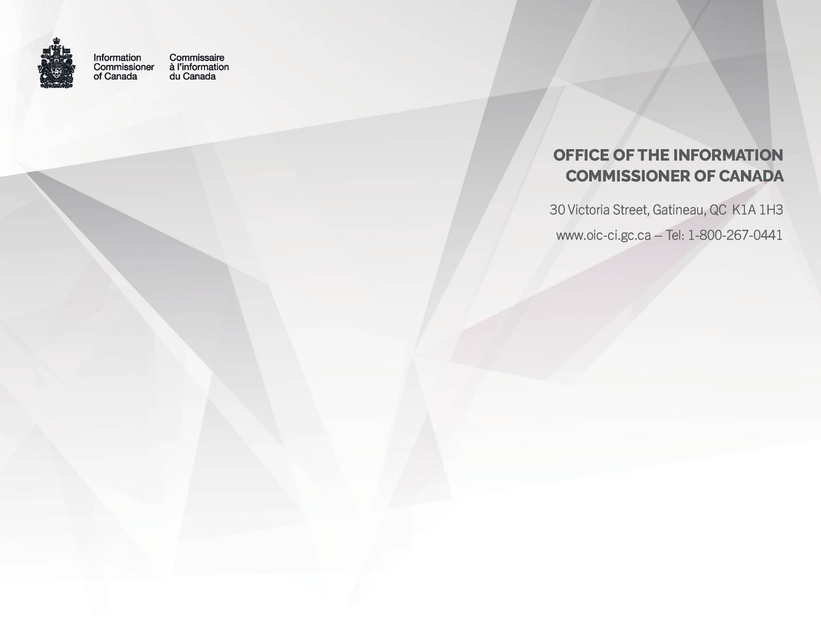 OIC Annual Report back cover with contact information