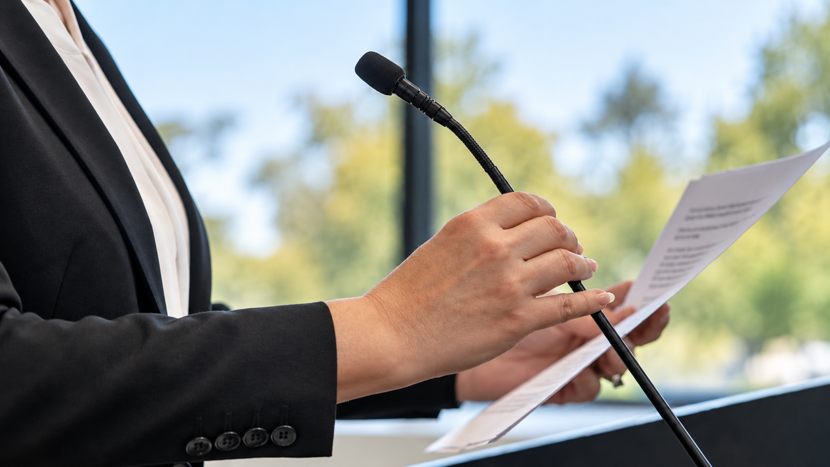 Caroline giving speech