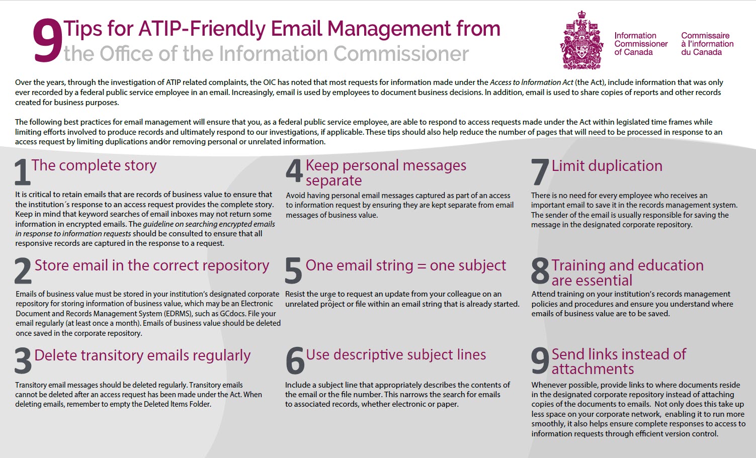 9 ATIP Email Management