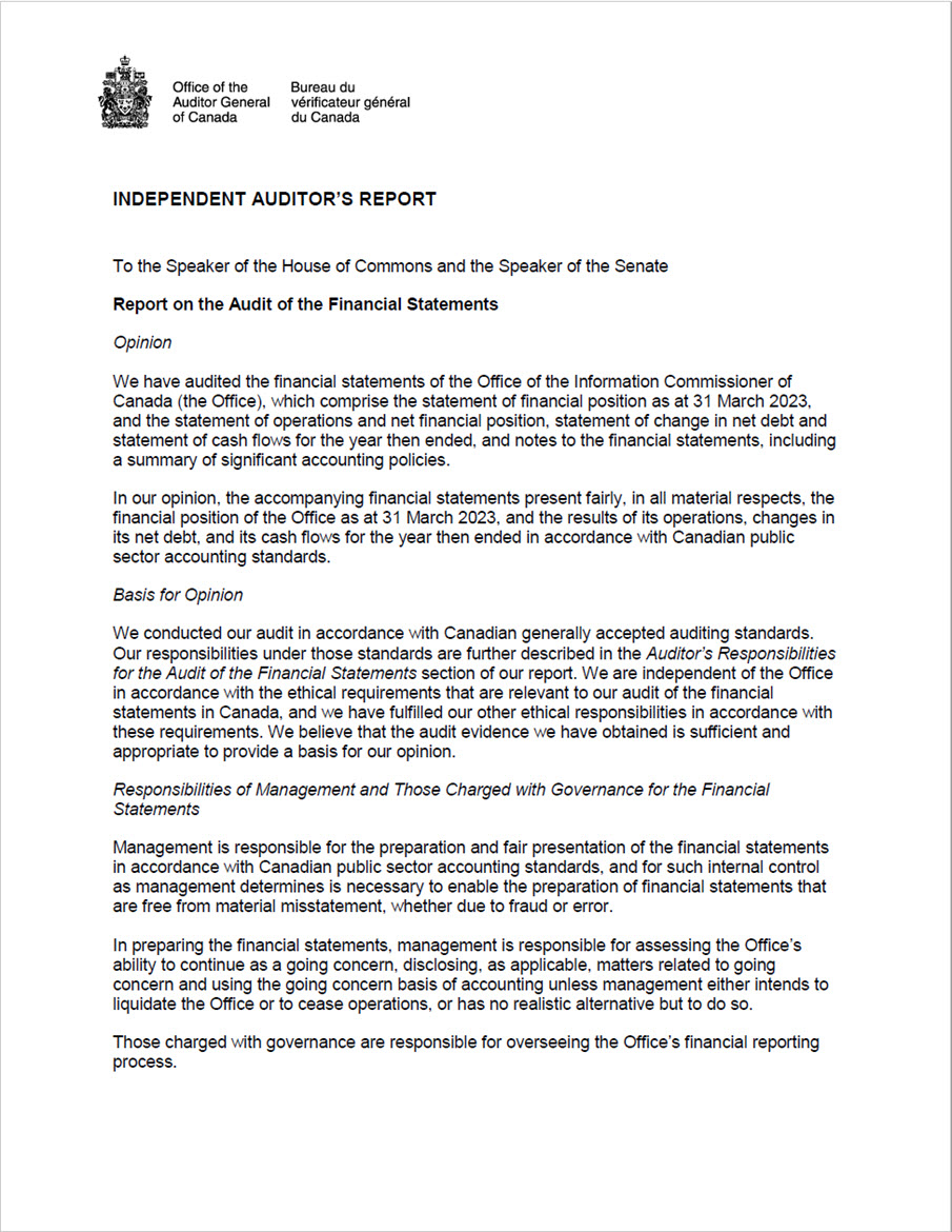 INDEPENDENT AUDITOR’S REPORT P1